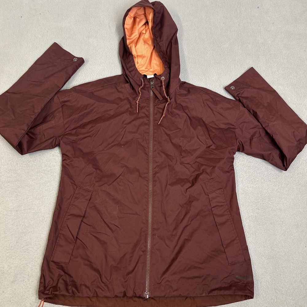 REI CO-OP Rain Jacket Women's XS Maroon / Brown Full Zip Hooded Windbreaker Coat